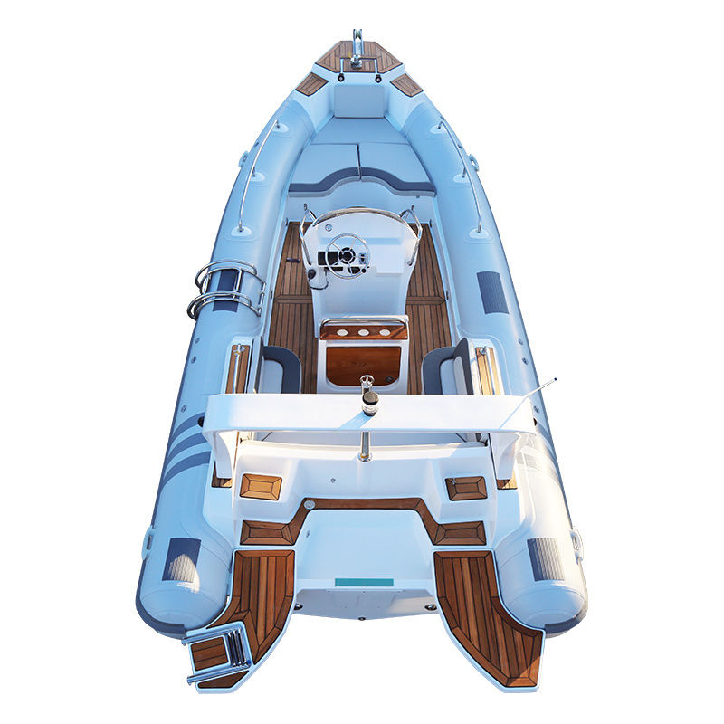 Haote Semi-Rigid luxury pontoon rib Boat Hypalon Inflatable cabin Boat with CE Certification