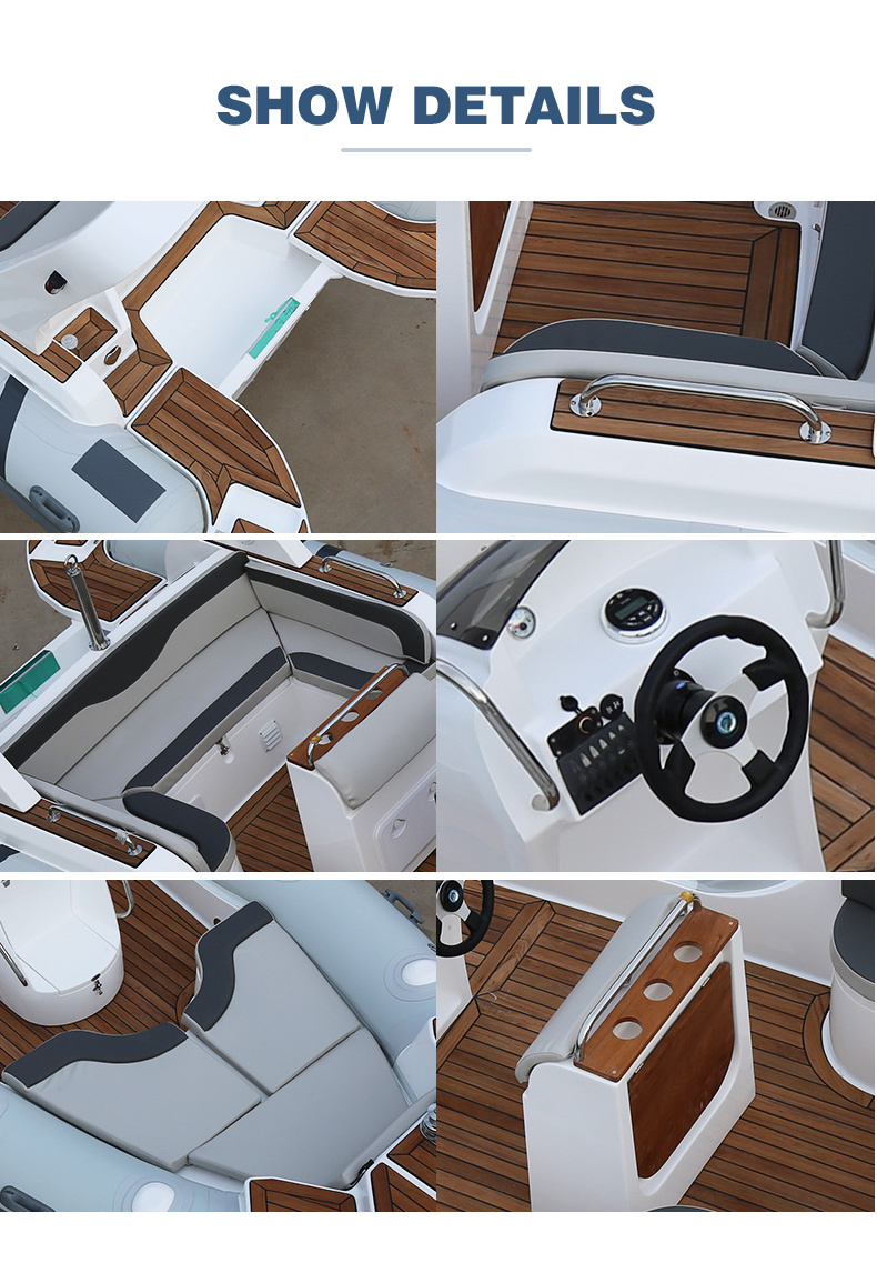 Haote Semi-Rigid luxury pontoon rib Boat Hypalon Inflatable cabin Boat with CE Certification