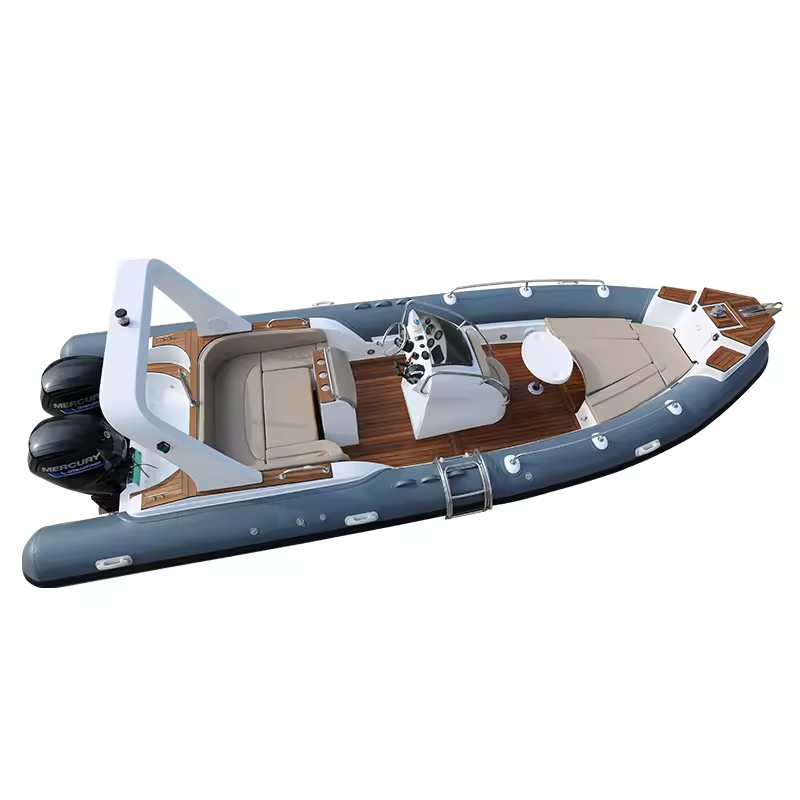 China Factory 7.6m 24ft Inflatable Boat Fiberglass Fishing Hypalon RIB Boat