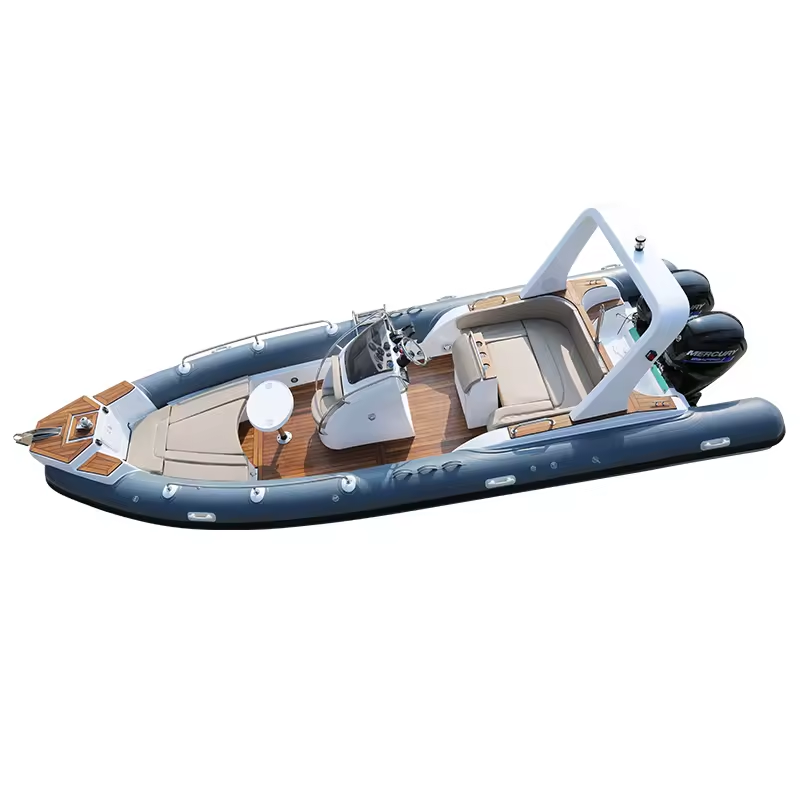 China Factory 7.6m 24ft Inflatable Boat Fiberglass Fishing Hypalon RIB Boat