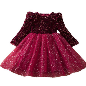 Glittering Sequins Spliced Party Dresses for Girls