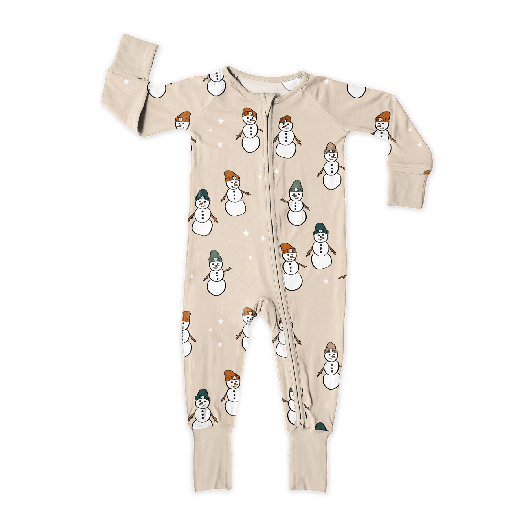 Custom Print Casual Double Zipper Bamboo Viscose Baby Romper