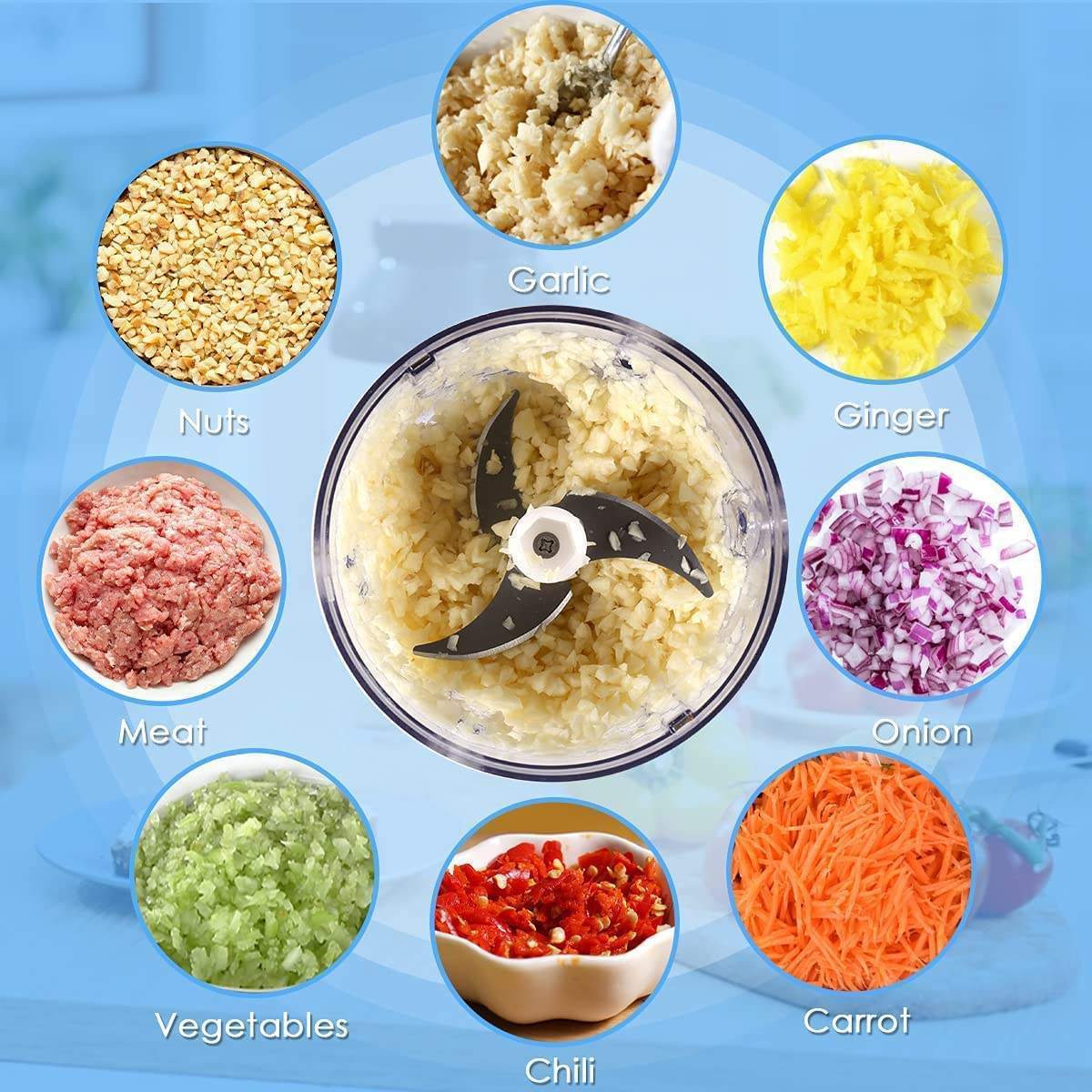 Hot Sale BPA Free Cordless Meat Grinder with USB Charging Portable Vegetable Chopper Electric Mini Garlic Chopper Onion Mincer