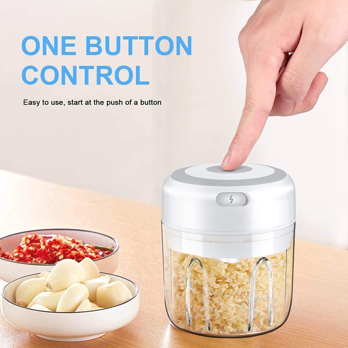 Hot Sale BPA Free Cordless Meat Grinder with USB Charging Portable Vegetable Chopper Electric Mini Garlic Chopper Onion Mincer