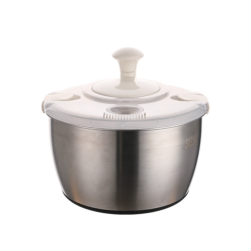 Hot Selling Stainless Steel Salad Spinner Durable Vegetable Salad Mixer Kitchen Vegetable Washer with Bowl