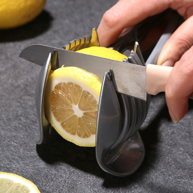 Multifunction Lemon Slices Cutting Tools Fruit Tongs Onion Holder Kitchen Fruits and Vegetables Cutter Lemon Slicer