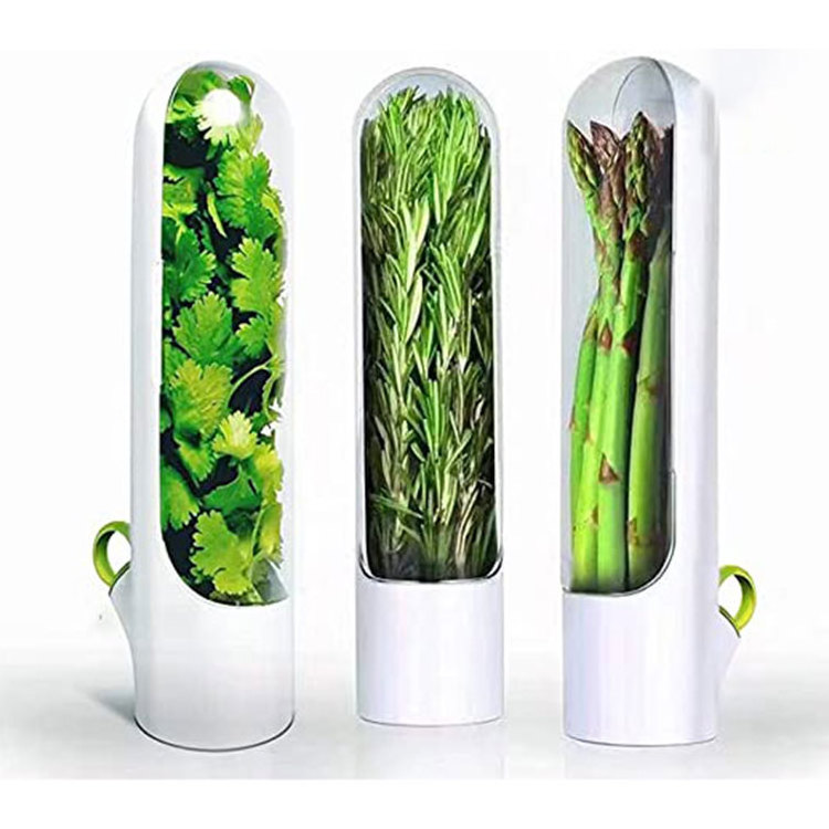 NISEVEN Herb Savor Storage Container Freshness Herb Keeper Transparent Refrigerator Herb Saver