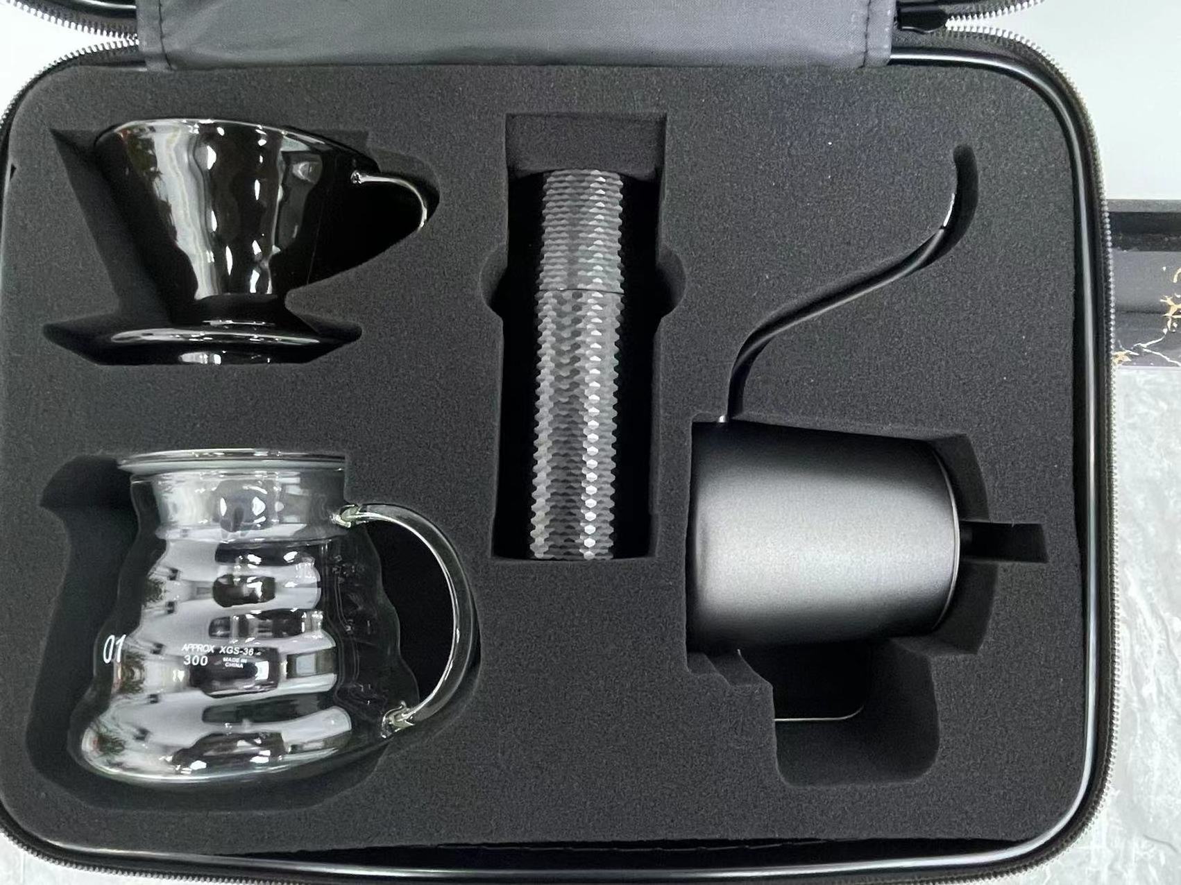 Outdoor travel coffee gift set Espresso tools Barista Coffee & Tea Set with 9pcs diverse pour over coffee accessories