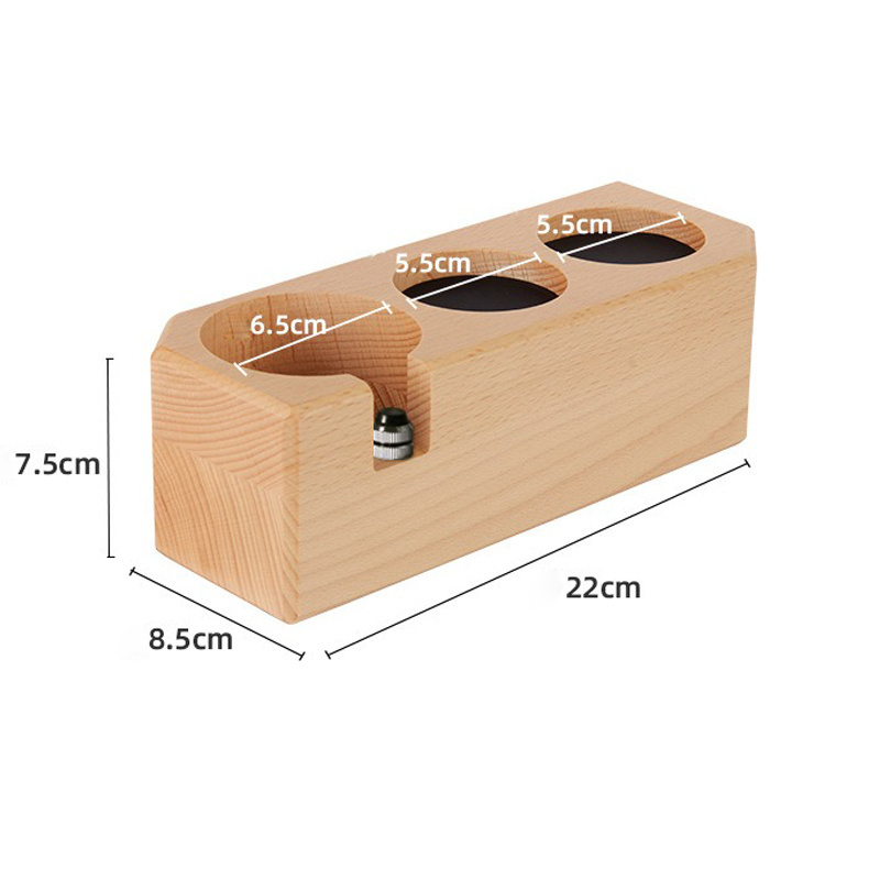 Food Grade Customize Barista Tools Espresso Portarfilter Tamper Holder Station  Solid Wood 58mm Coffee Tamper Holder