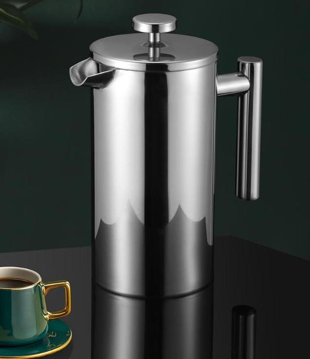 Food-Grade 34oz/1000ML French Coffee Pot Stainless Steel Insulated Espresso Tools Eco-Friendly Tea Press Coffee Maker Large Size