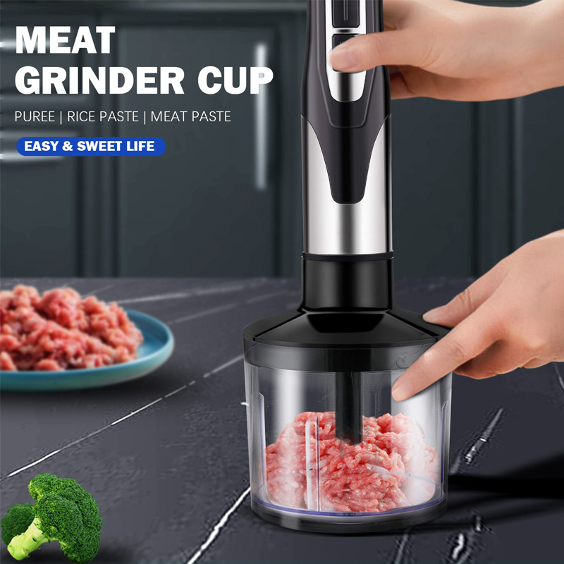 USB Rechargeable Mini Handheld DC motor electric household food processor hand blender with storage cup