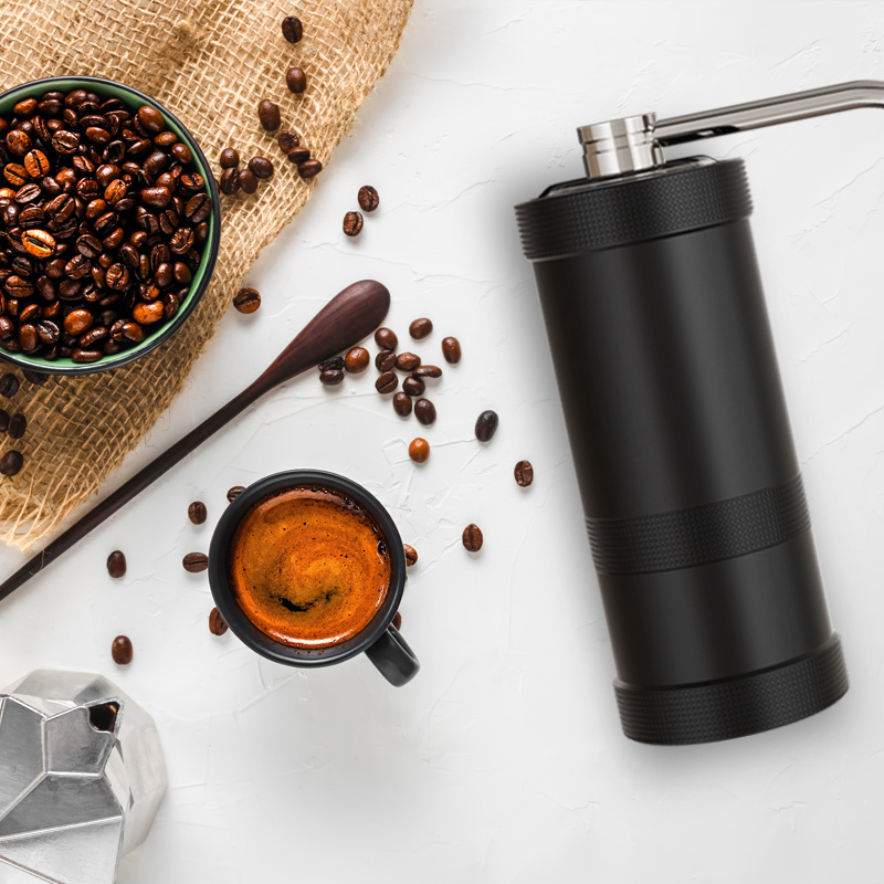 Custom PCS espresso coffee grinder manual stainless steel conical burr coffee grinder hand coffee grinder for camping