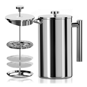 Food grade Espresso Tools Coffee Pot Hand Filter And Plunger Double Wall Stainless Steel Coffee Maker French Press