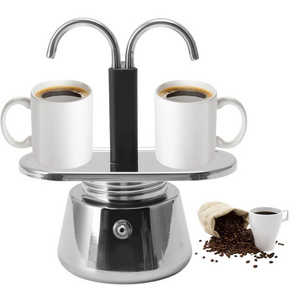 Food Grade Italian Coffee Maker Moka Pot  2 Cups Espresso Stainless Steel Moka Mocha Pot Espresso Coffee Maker