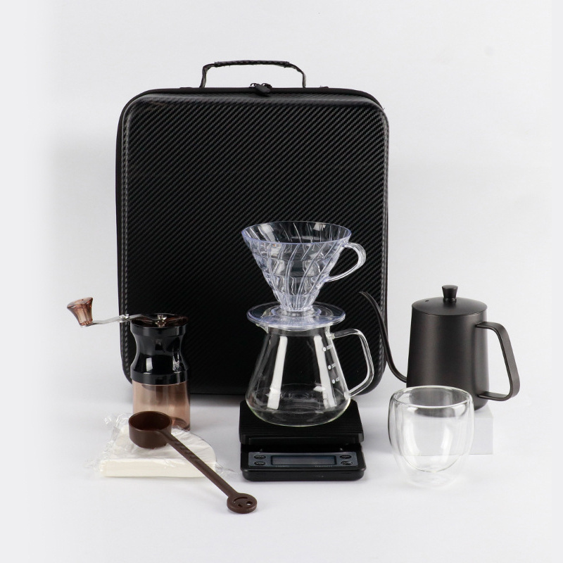 Food Grade Portable Coffee Maker Set 10pcs Espresso Tools Pour Over Coffee Maker Gift Set 10 in 1 Coffee Tea Sets for camping