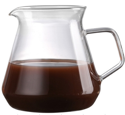 High capacity drip coffee maker coffee glass with mesh filter pour over coffee kettle