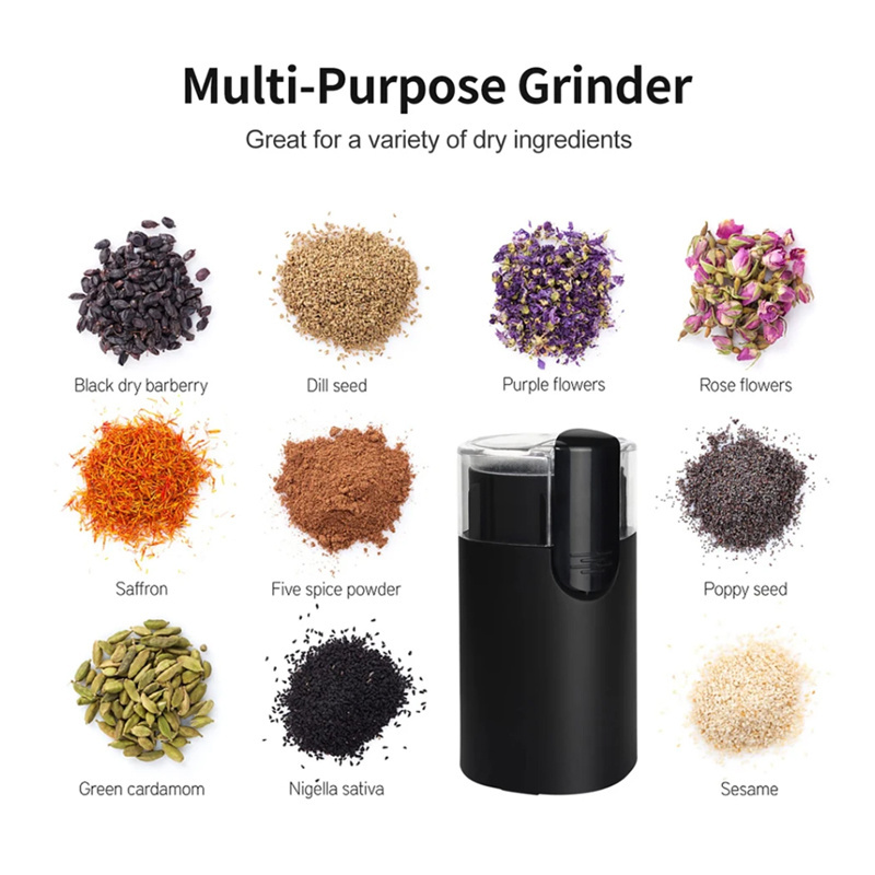 Automatic Coffee Grinder Nuts Beans Grains Mill Fast Touch Electric Coffee and Spice Grinder with Stainless Steel Blades