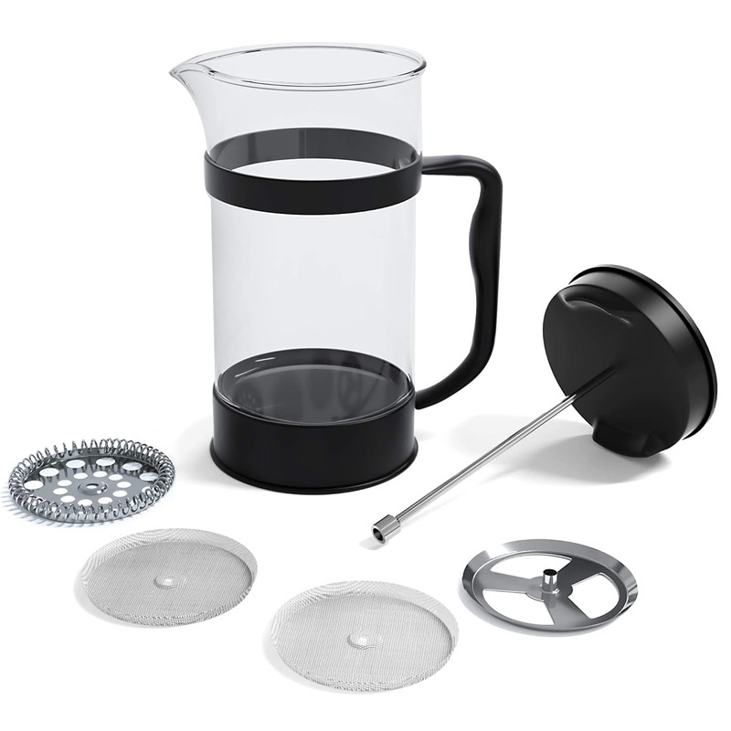 Wholesale Food Grade French Press Coffee Maker  Coffee Press With Triple Filters Stainless Steel Plunger and Heat Resistant