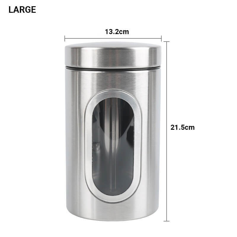 Large capacity food container stainless steel coffee canister tea coffee sugar canisters