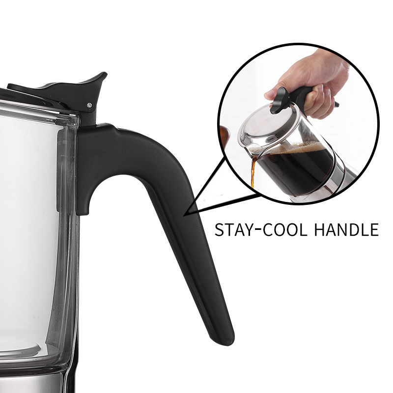 Eco-friendly Stove-top Espresso Mocha Pot High Borosilicate Glass Coffee Maker Moka Pot