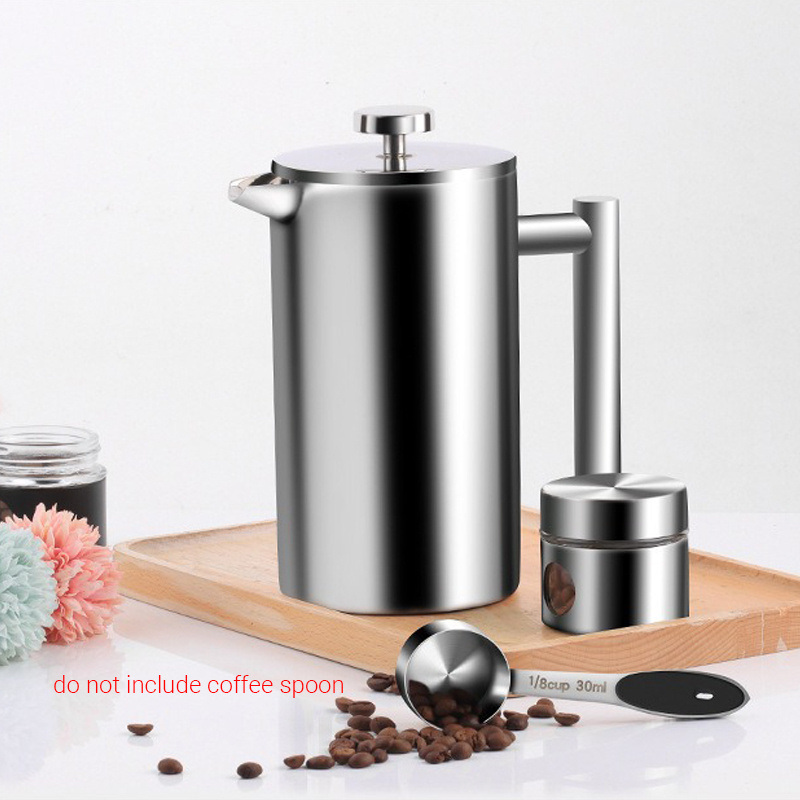 Food Grade Insulated Cafetiere French Press  Outdoor Coffee Brewer French Press Coffee Maker Plus Travel Jar Large Capacity