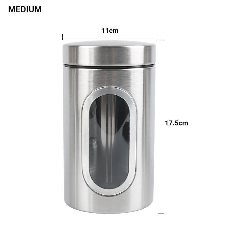 Large capacity food container stainless steel coffee canister tea coffee sugar canisters