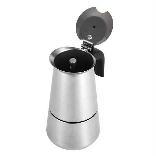 2023 custom espresso coffee maker moka pot Large Capacity Espresso Coffee Maker Thickened Stainless Steel Moka Pot with Lid