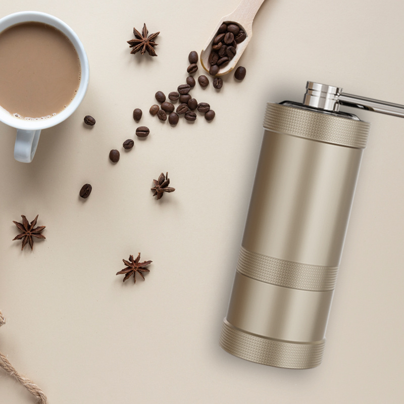 Custom PCS espresso coffee grinder manual stainless steel conical burr coffee grinder hand coffee grinder for camping