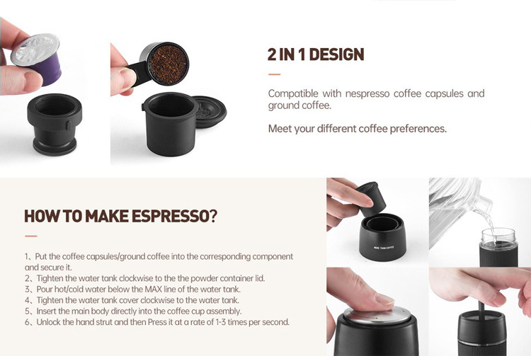 manual coffee maker portable hand press portable coffee maker espresso coffee brewer for travel and picnic