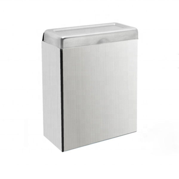 Commercial Restroom Stainless Steel Brushed Matte Black 4.0L Flip Top Lid Feminine Hygiene Sanitary Bin