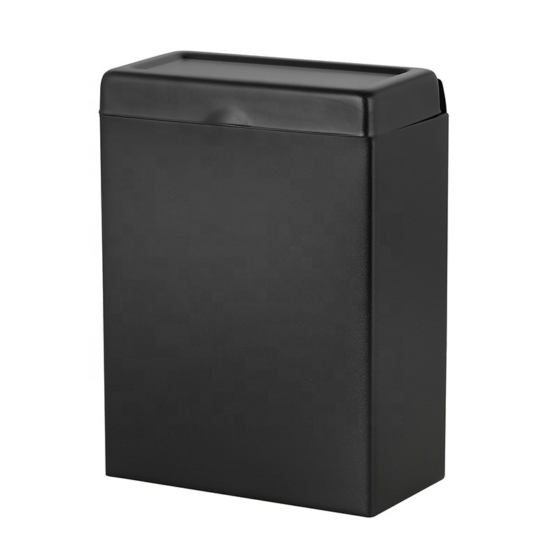 Commercial Restroom Stainless Steel Brushed Matte Black 4.0L Flip Top Lid Feminine Hygiene Sanitary Bin