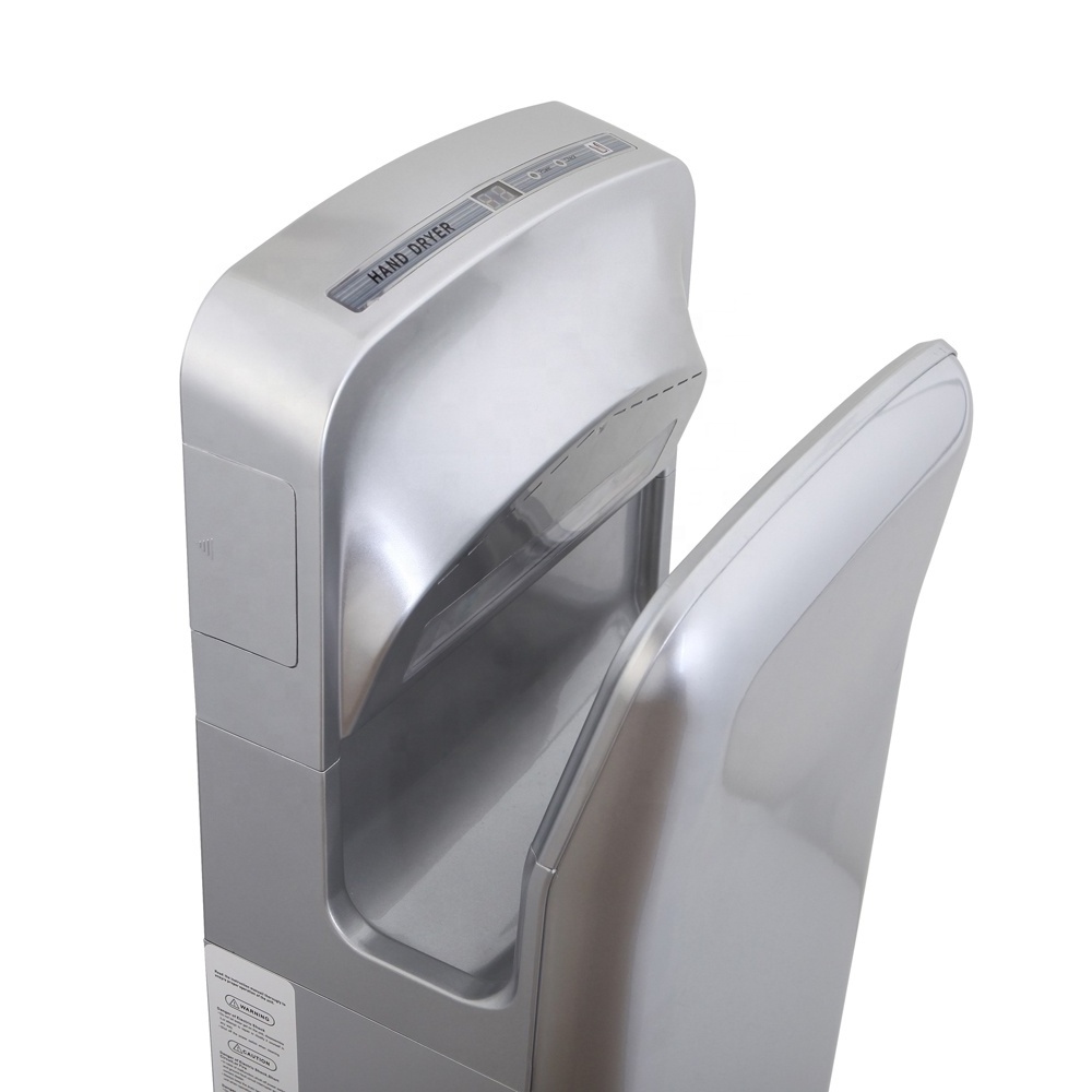 Wall Mounting Airports Schools Hotels Automatic High Power ABS Silver Jet Hand Dryer