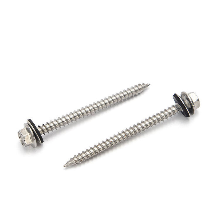 high quality custom factory direct sales Hex Washer Head Hex Drive Self-Drilling Screw with RUBBER Washer