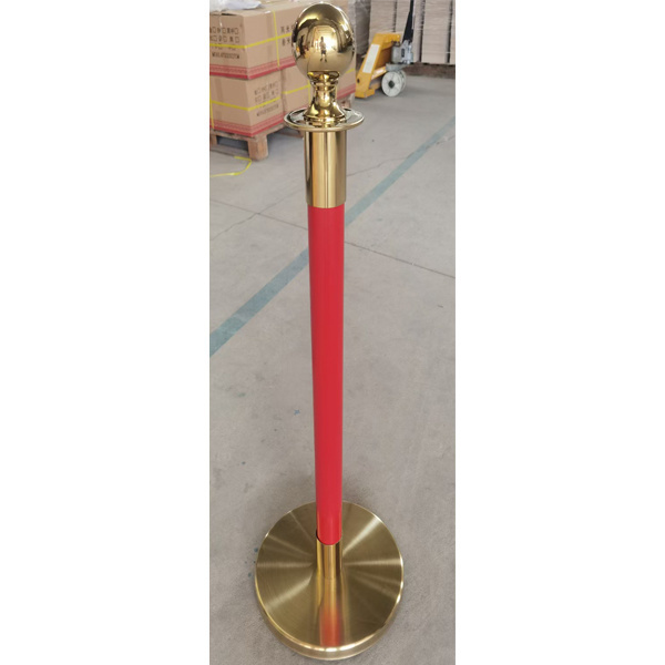 red Stainless Steel barrier red carpet poles queue stand q manager velvet rope stanchion