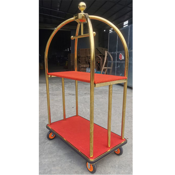 Luxury Hospitality Product Linen Trolley 5 Star Hotel Luggage Cart