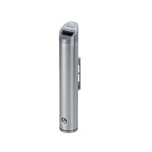 Wall Mounted Cigarette Ash Bin, Stainless Steel Smoker Pole Station