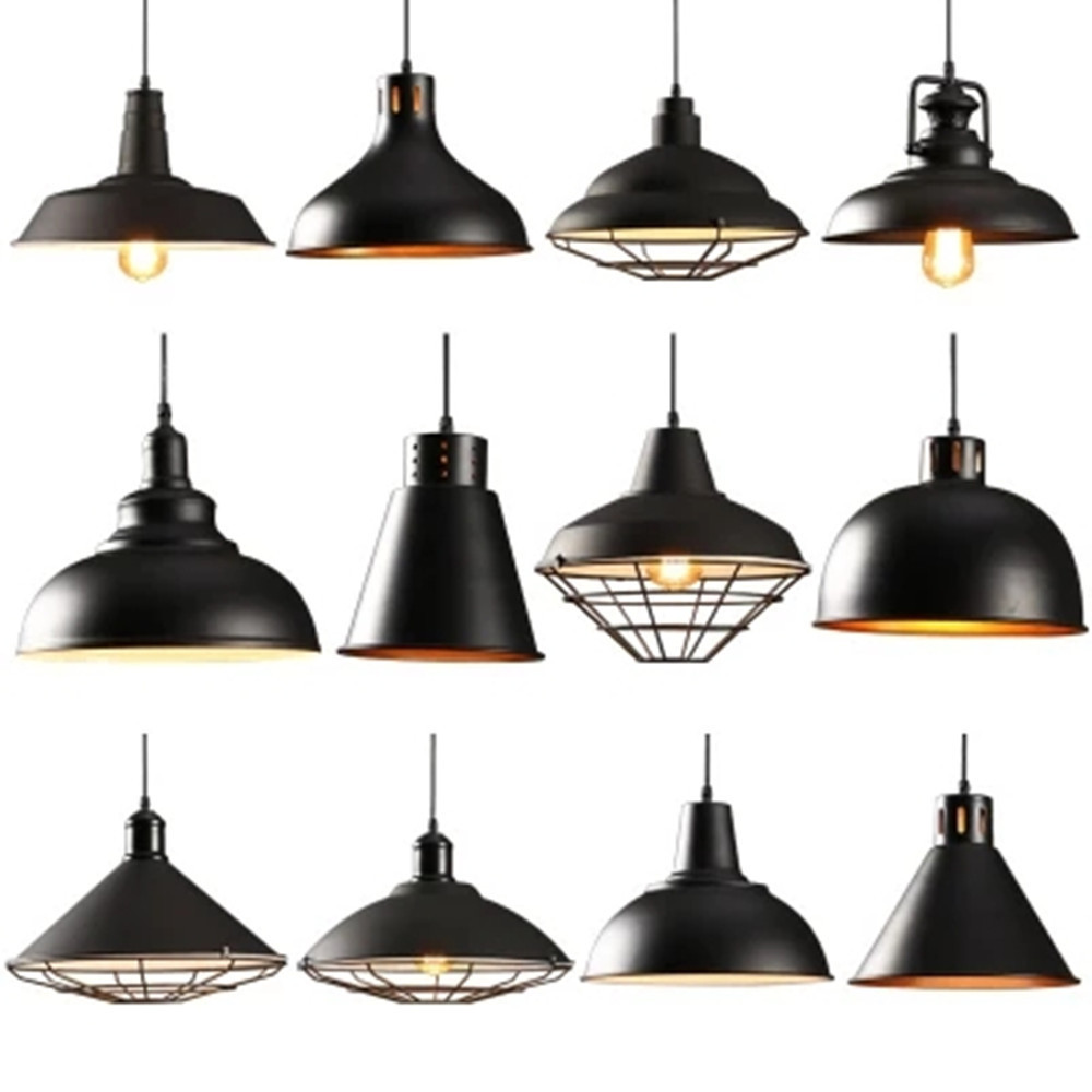 Retro Pendant Lights Restaurant Bar Black Lights Design Hanging Antique Industrial Pendant Lights