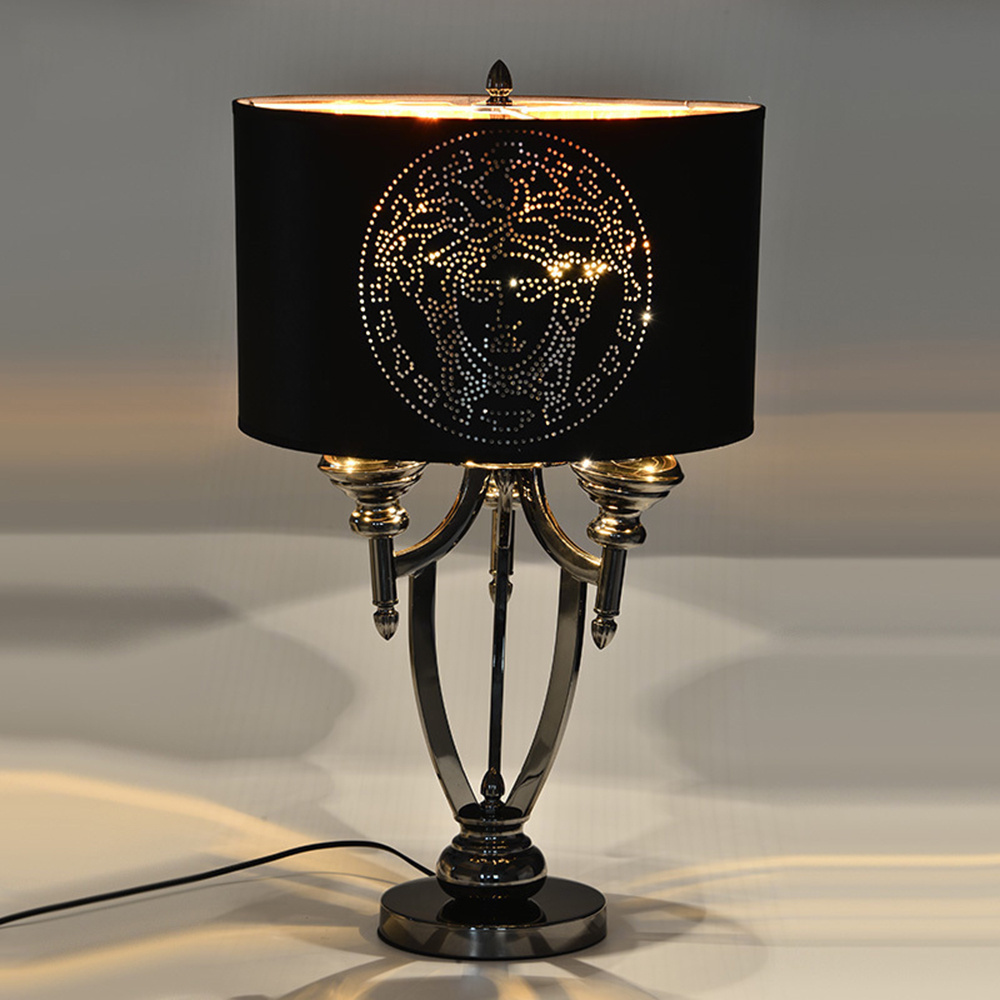 Modern design hotel table lamp restaurant luxury black metal table lamp