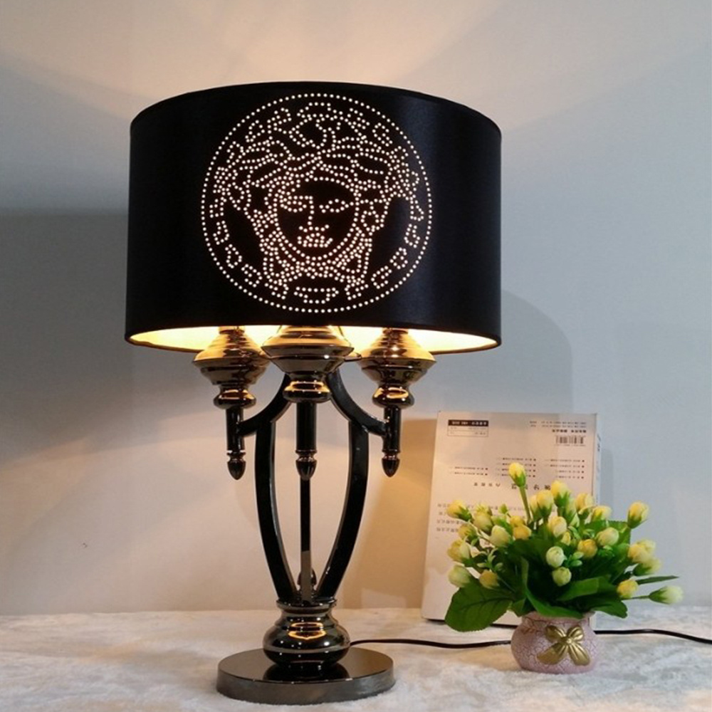 Modern design hotel table lamp restaurant luxury black metal table lamp