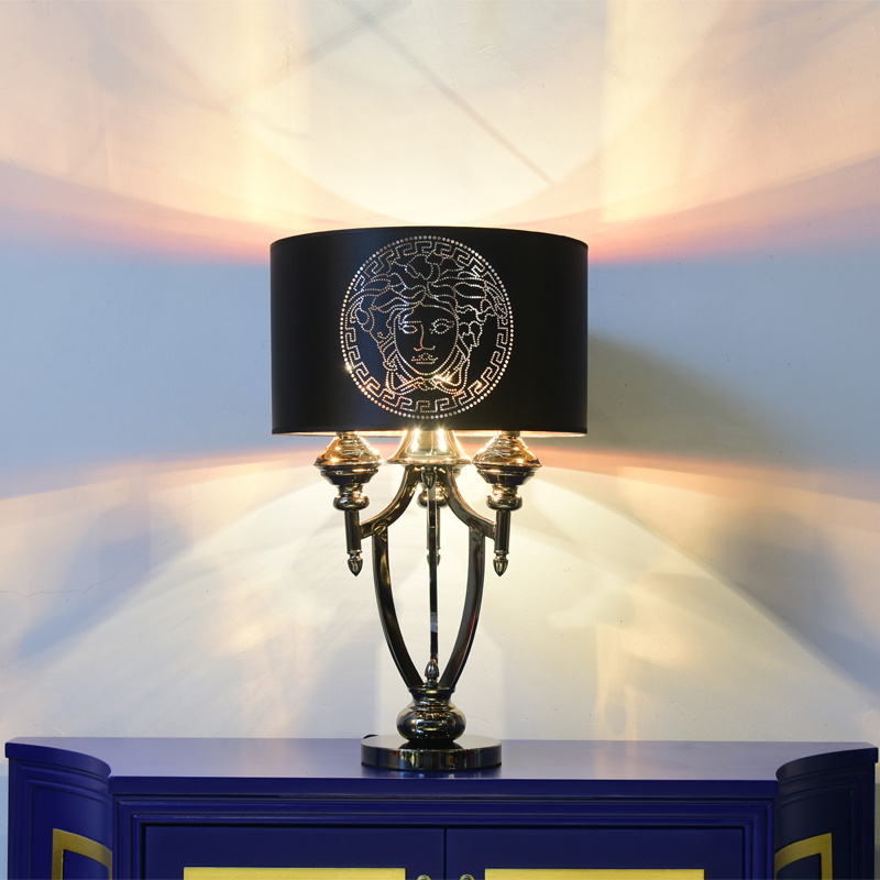 Modern design hotel table lamp restaurant luxury black metal table lamp