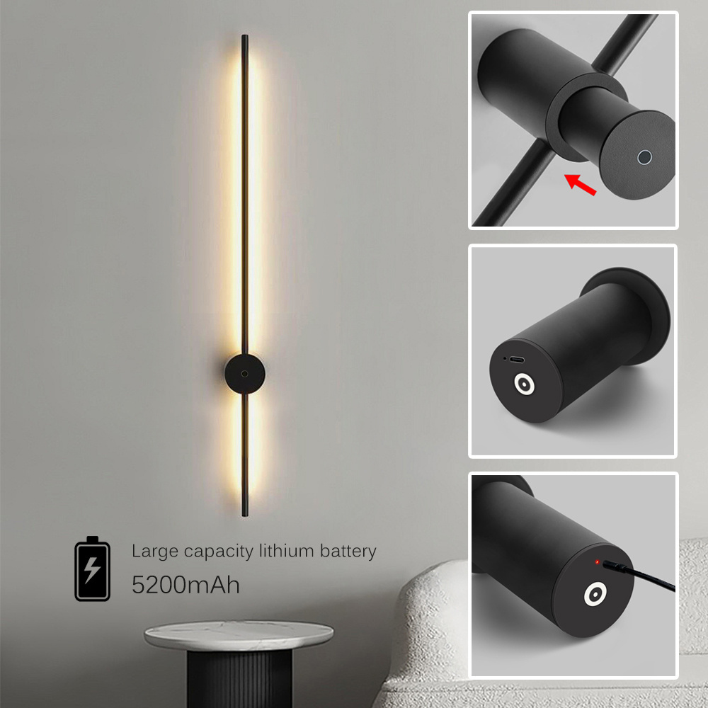 Easy Installation Battery Detachable Rechargeable Wall Lamp Indoor Luxury Wall Light Cordless Wall Lamp