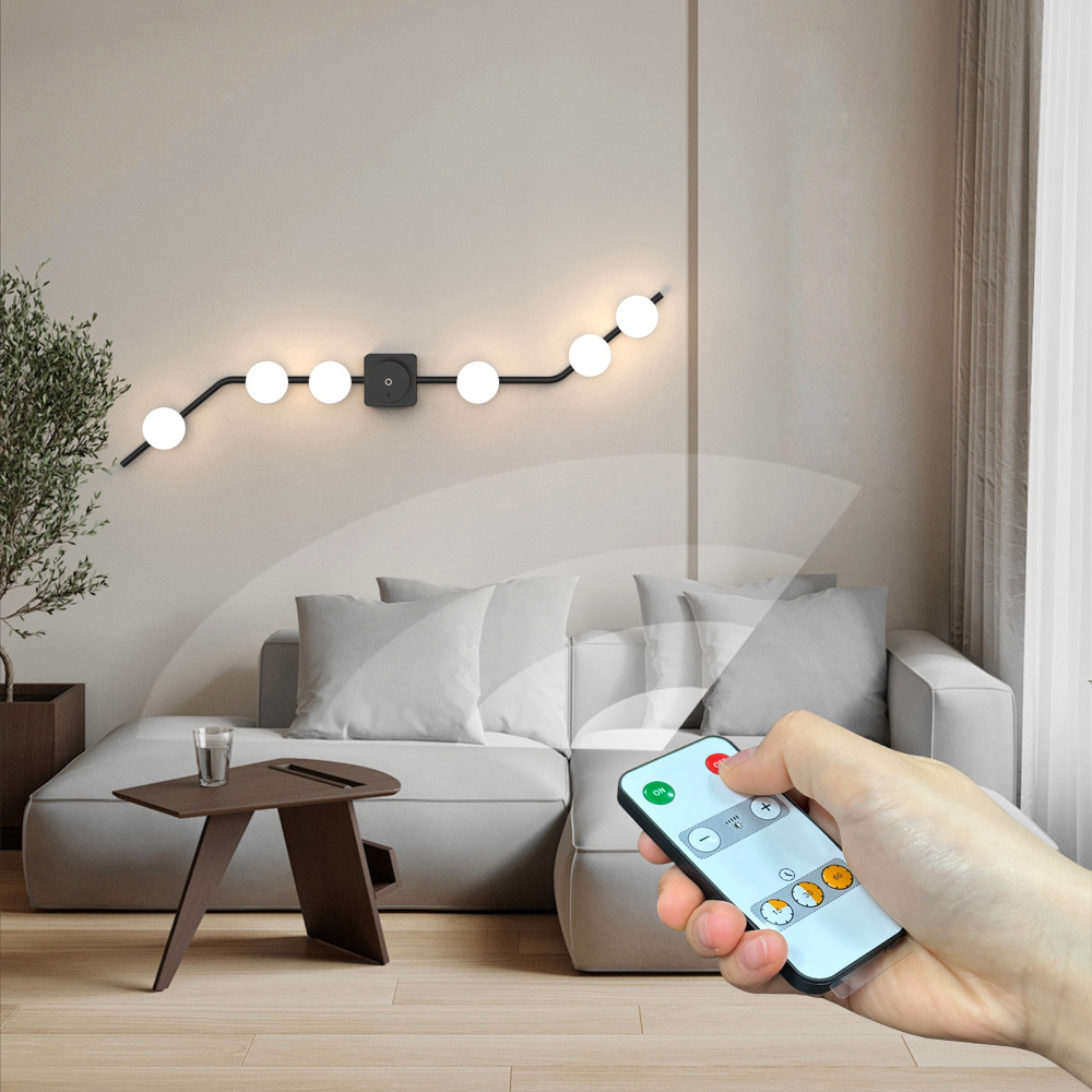 Nordic Detachable Rechargeable Wall Sconce Indoor easy for installation Hotel Bedside Battery Powered Wall Lamp