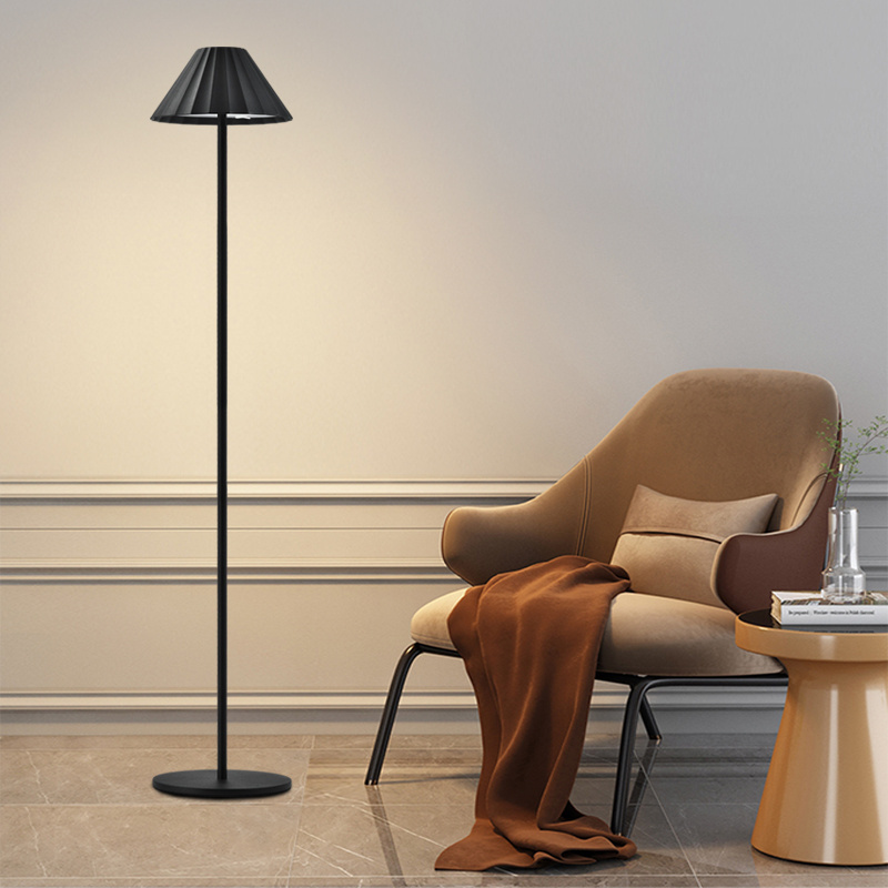 Hotel floor lamp style energy saving floor light led aluminium USB battery cordless floor lamp