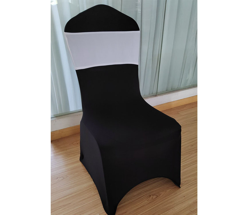 17 * 35 cm wholesale white spandex elastic velvet bands for wedding chair covers from China manufacturer