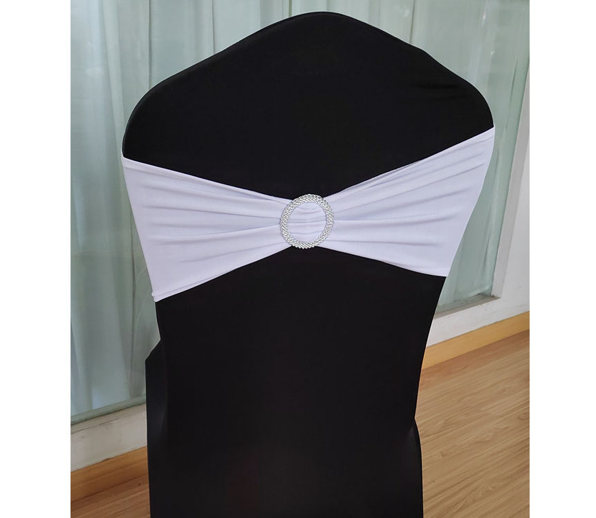 17 * 35 cm wholesale white spandex elastic velvet bands for wedding chair covers from China manufacturer