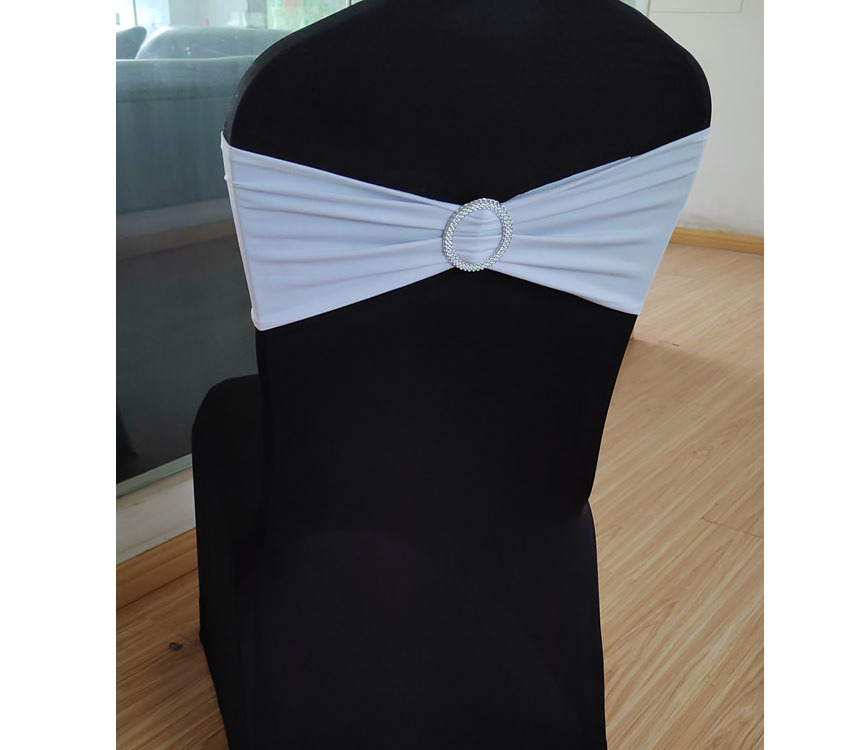 17 * 35 cm wholesale white spandex elastic velvet bands for wedding chair covers from China manufacturer