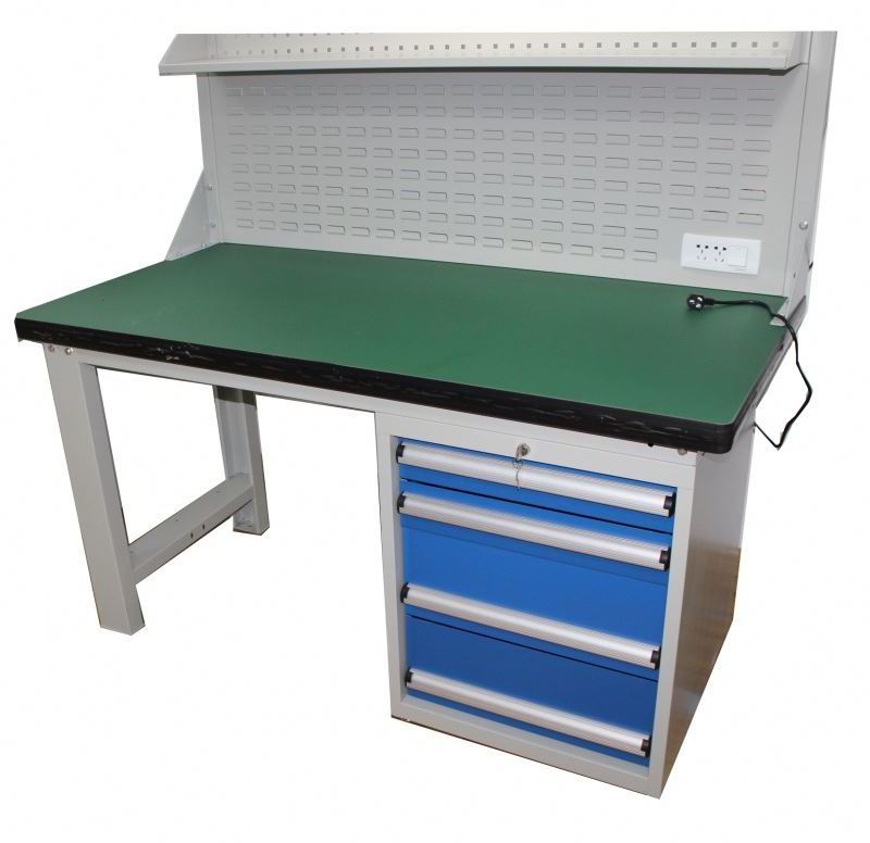 Industrial Workbench Mechanics Work Bench Electronic Work Table with Rack