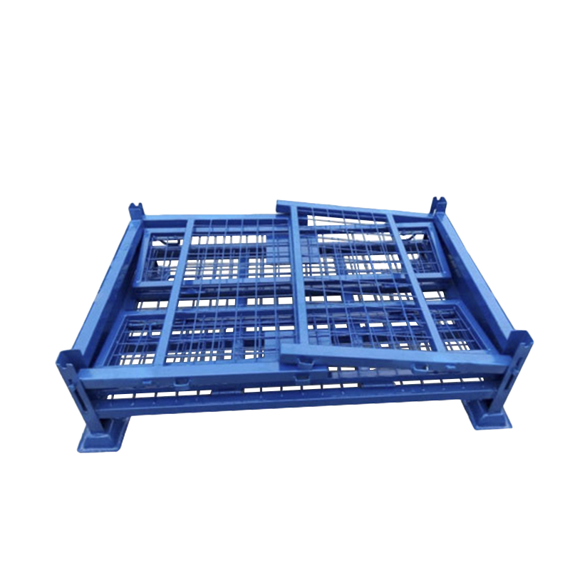 Industrial metal foldable pallets box warehouse stores heavy duty steel stillage cage