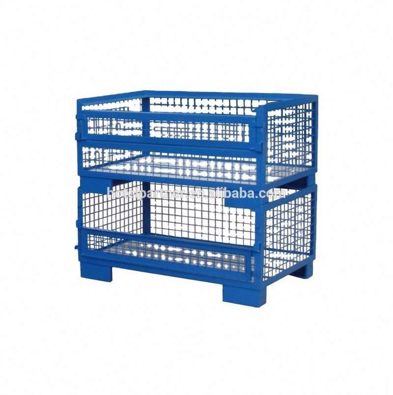 Warehouse Equipment Metal Wire Mesh Storage Cage Metal Storage Box Wire Mesh Container