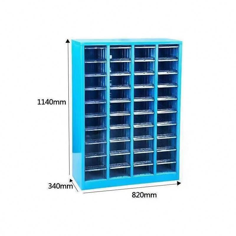 Parts Spare Small Tool 40 Drawers Storage Cabinet Industrial Furniture Blue Metal Directory Wooden Frame Silver Tool Chest 5pcs